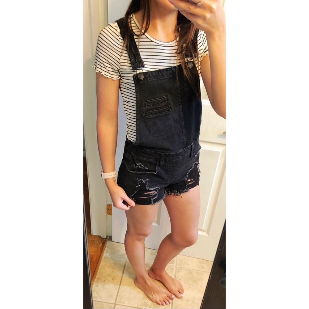 Black Shorts Overalls